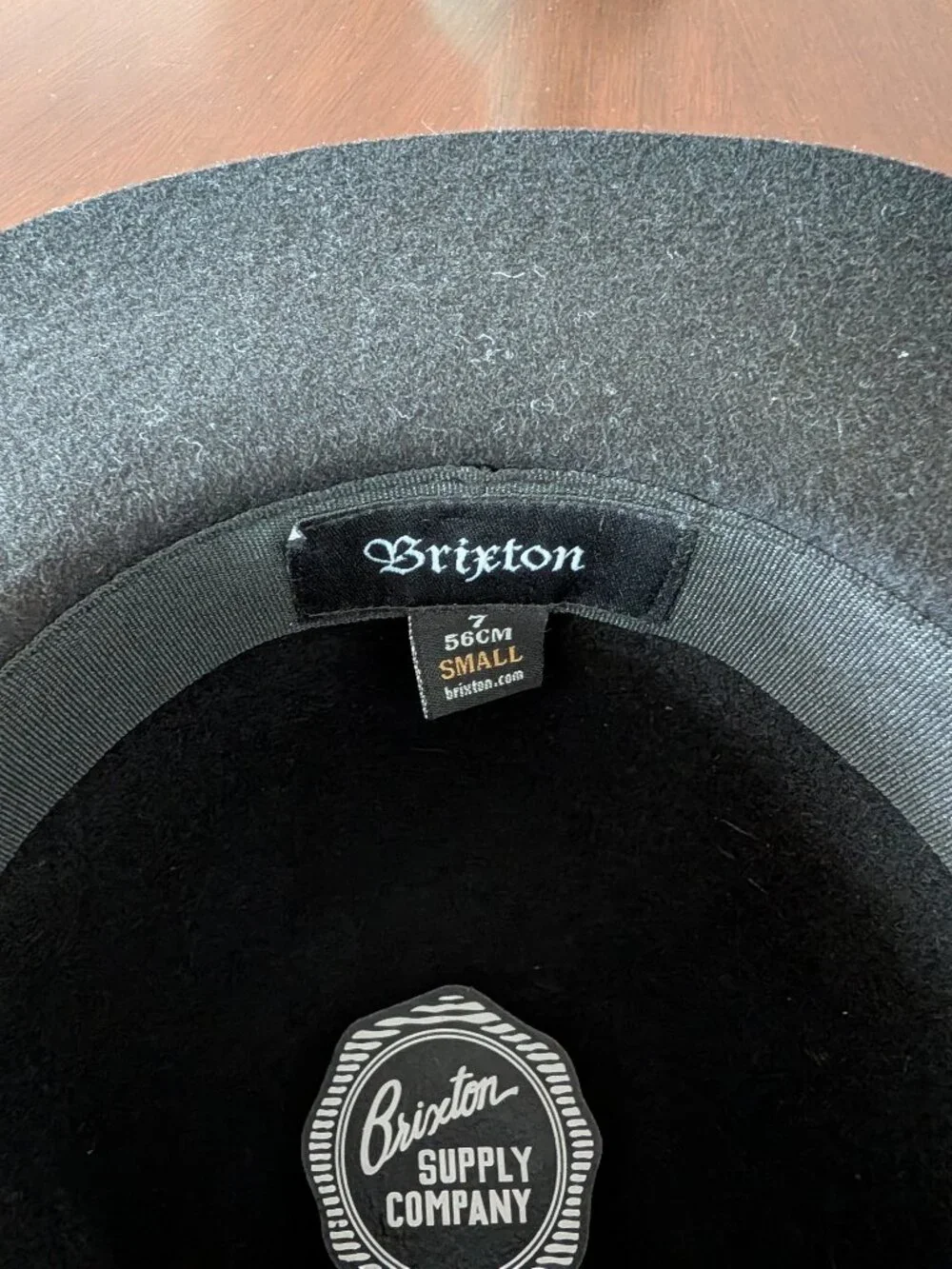VTG Brixton Supply Co Black Fedora Hat 100% Wool Women's Size 7 (56 cm) Small